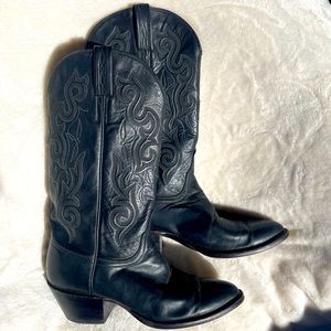 Vintage Lucchese classic handmade black cowboy boots